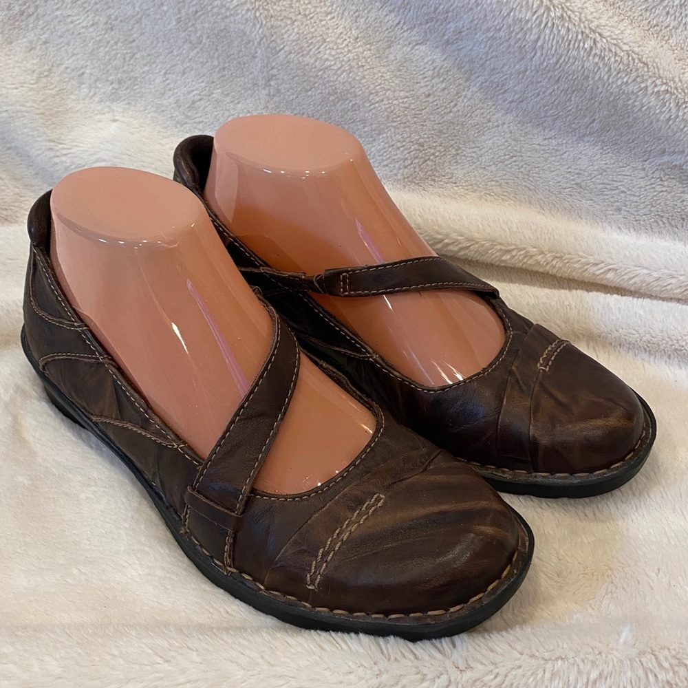 Clarks Bendables Brown Mary Jane Style Slip-on Loafers Flats Size 7.5 Narrow VGC